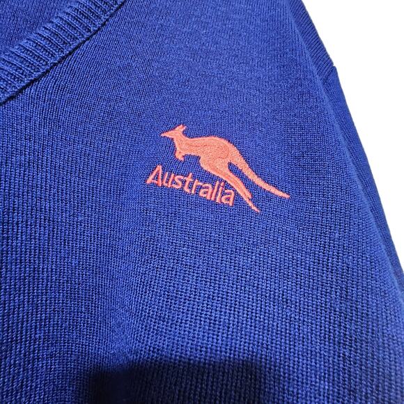 HySport International Wool Sweater Mens Sz 22 (XL) Vintage Navy W/Australia Logo - Picture 3 of 5